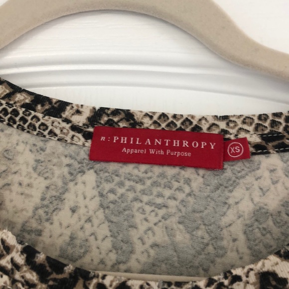 n:PHILANTHROPY distressed snakeskin tee. Size XS - Picture 4 of 7